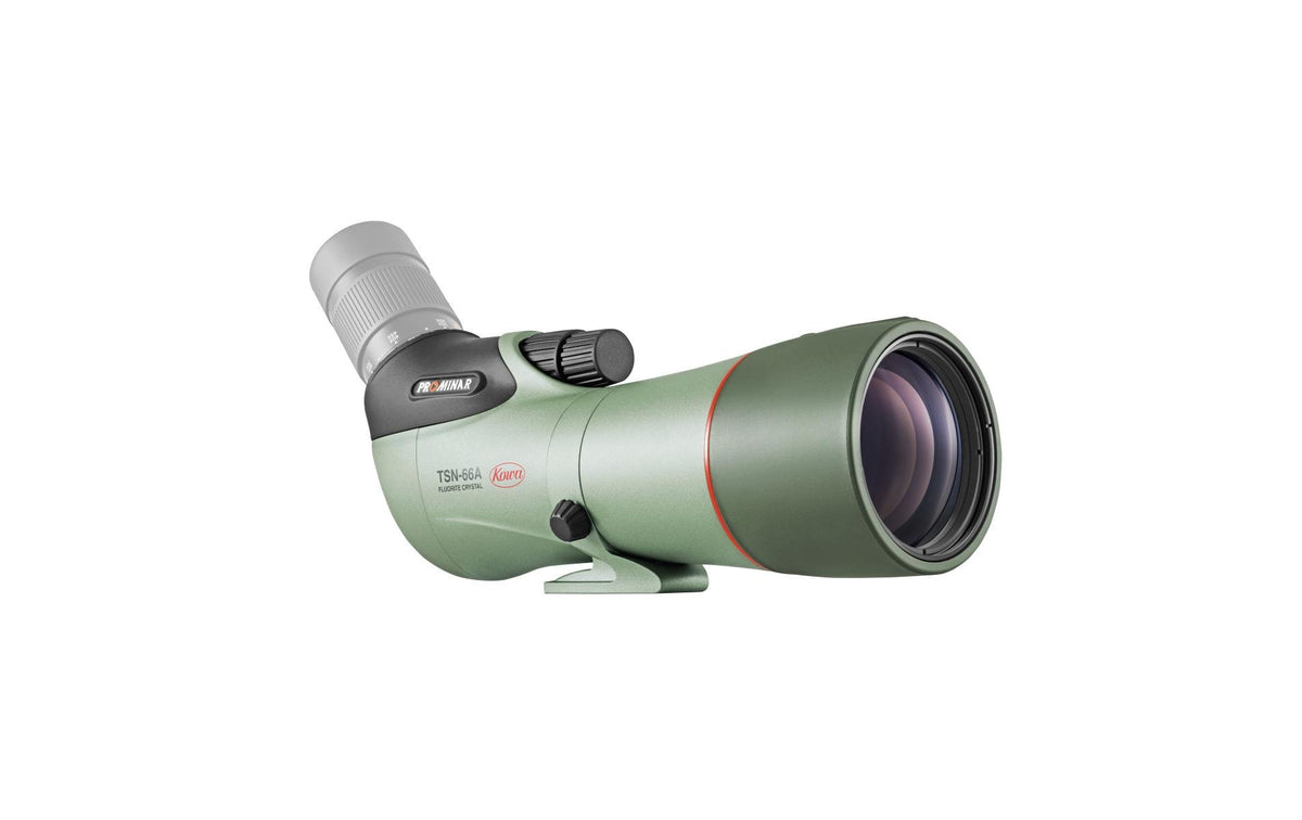 Kowa TSN-66A – 66 mm Objektivdurchmesser, 365 mm Länge, 1'500 g, 45° gewinkelt, wasserfest, grün