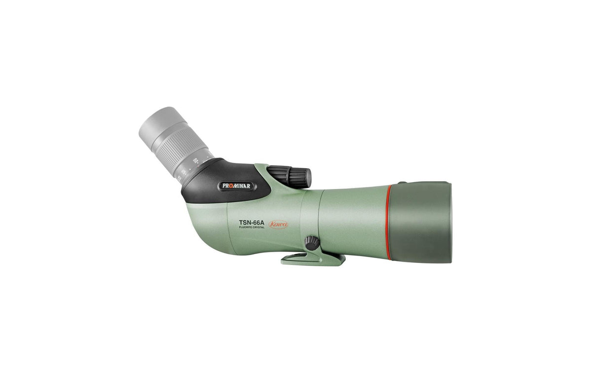 Kowa TSN-66A – 66 mm Objektivdurchmesser, 365 mm Länge, 1'500 g, 45° gewinkelt, wasserfest, grün