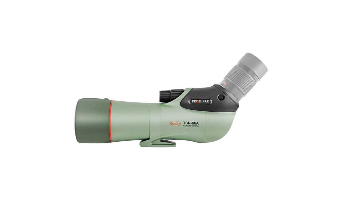 Kowa TSN-66A – 66 mm Objektivdurchmesser, 365 mm Länge, 1'500 g, 45° gewinkelt, wasserfest, grün