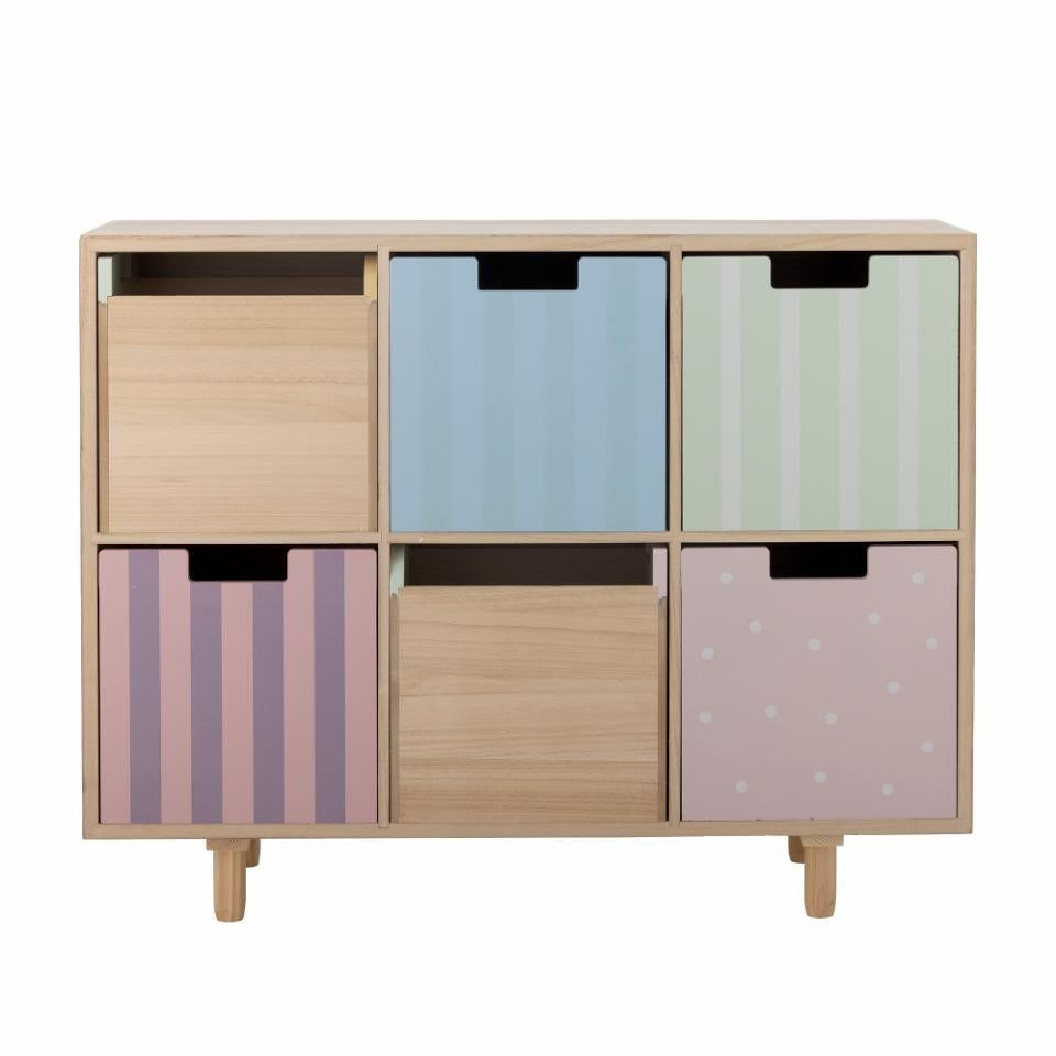 Bloomingville Büro-/Lagerregal freistehend Calle – 6 Böden – 55 × 25,5 × 88 cm – Paulownia – Mehrfarbig/Natur
