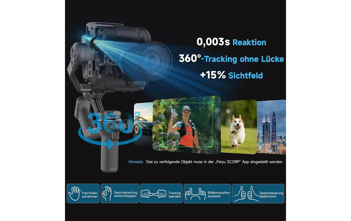 FeiYu-Tech Feiyutech Scorp-C2 3-Achs-Gimbal – 3,5 kg Traglast – für DSLM, DSLR – Akkubetrieb