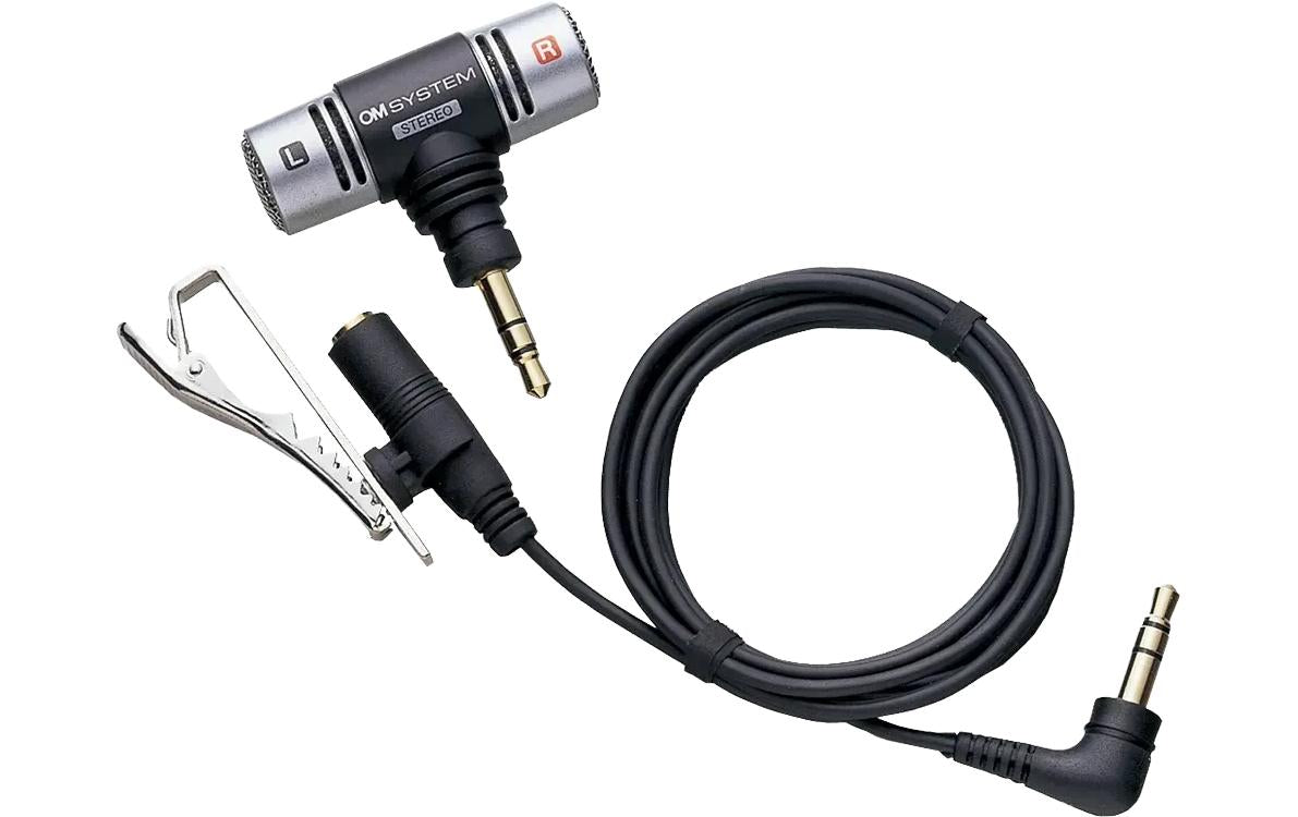 OM System ME51S Stereo-Mikrofon – 3,5 mm Klinke, Kabelgebunden, Niere, Kondensator, Silber