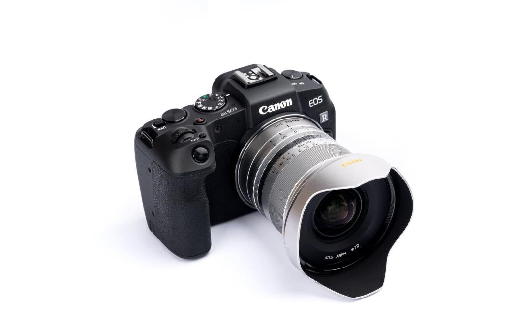 Nisi 15mm F/4 ASPH Objektiv – 15 mm f/4, manuell, 72 mm Filter – für Canon RF – Silber