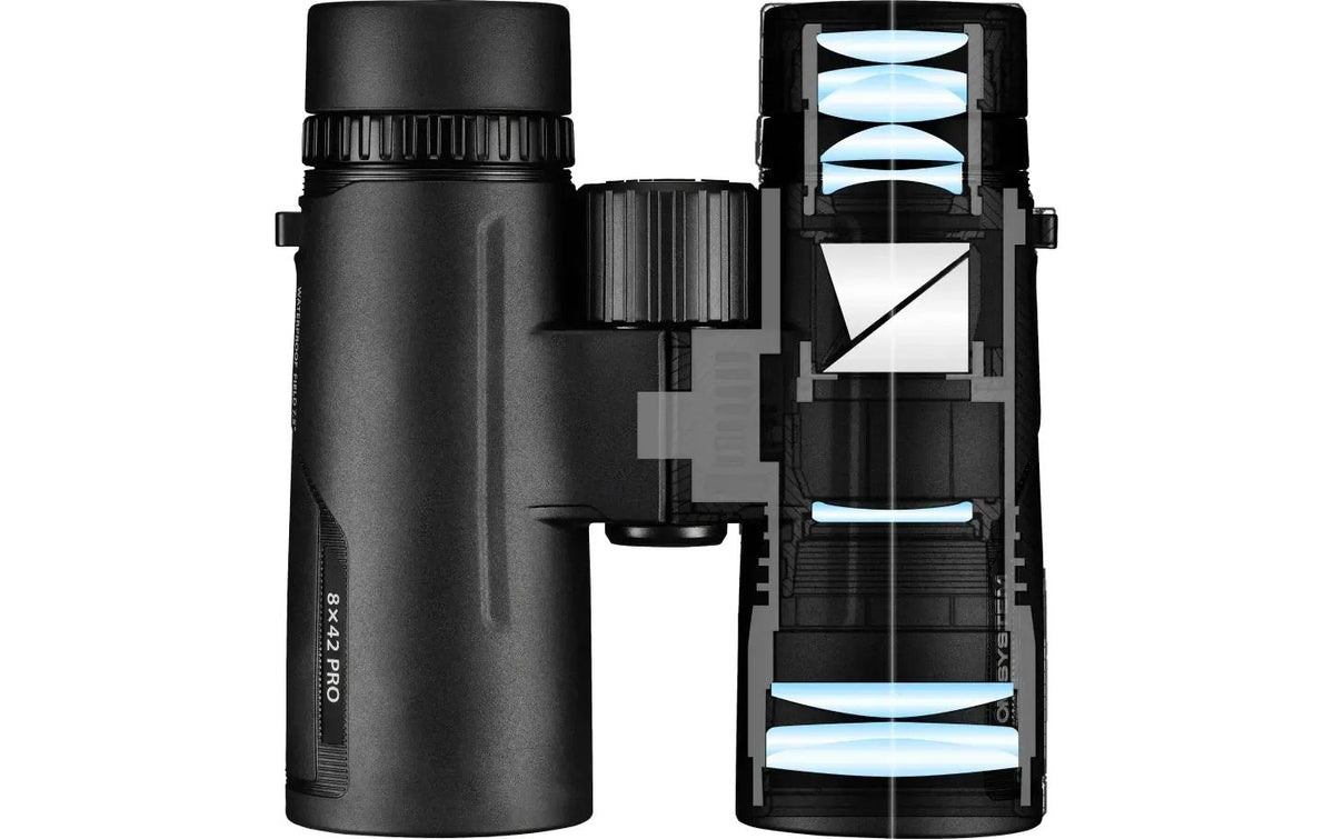 OM System Kompaktfernglas Pro – 8×42 mm, schwarz