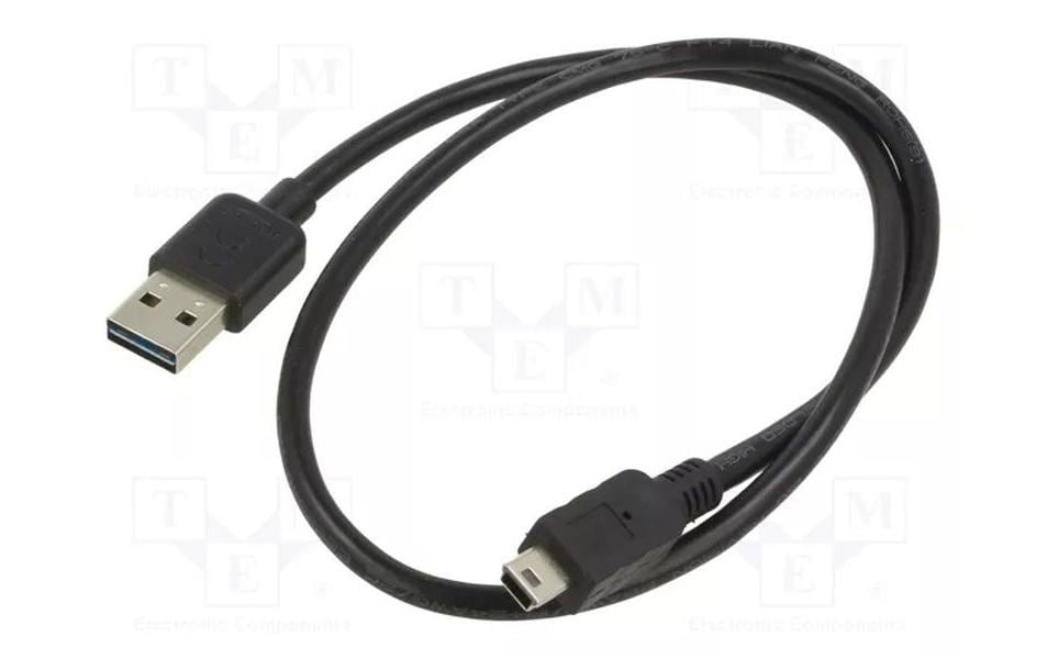 DeLOCK USB-A auf Mini-USB-B Kabel – USB 2.0 (480 Mbit/s) – 0,5 m – Goldstecker – Schwarz