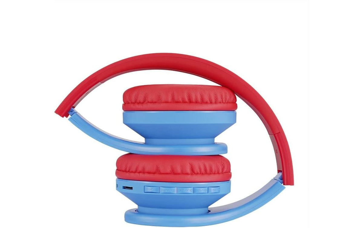 PowerLocus P1 Kids Kinderkopfhörer – Over-Ear, BT, USB-C, ANC, Blau/Rot