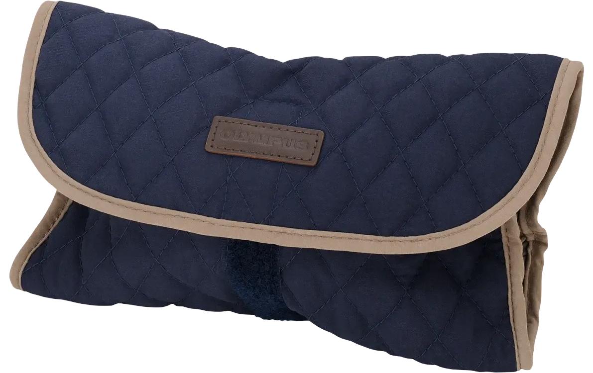 Om system Olympus CS-43 DBL Schutzhülle – Gesteppte Baumwolle – Blau/Beige – für Olympus OM-D, PEN