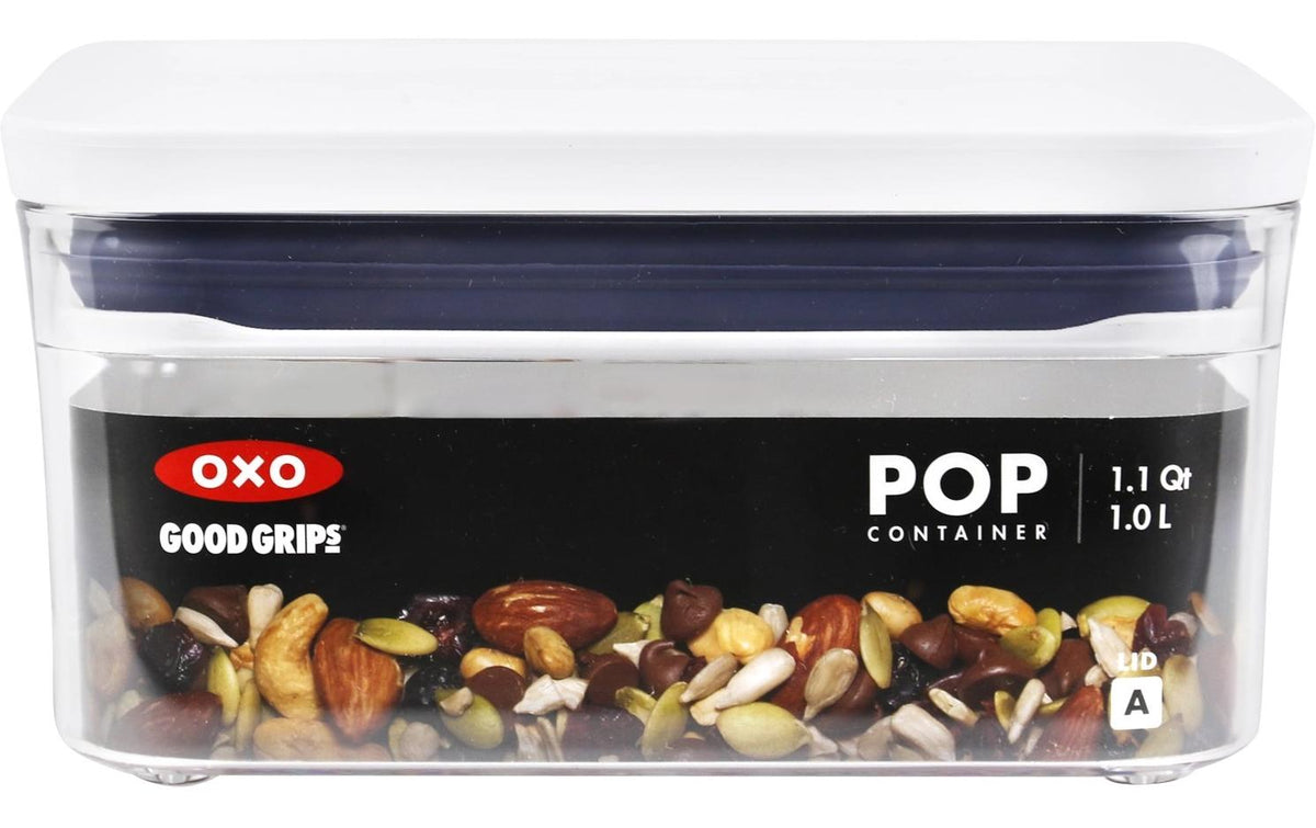 OXO Vorratsdose 1 l, 16 × 16 × 9 cm, Kunststoff (PP/ABS/Silikon), Transparent