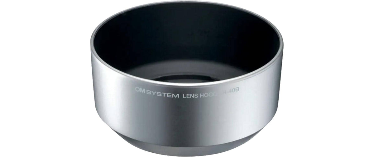 Om system Olympus LH-40B Gegenlichtblende – rund – für Micro Four Thirds (Olympus) – Silber