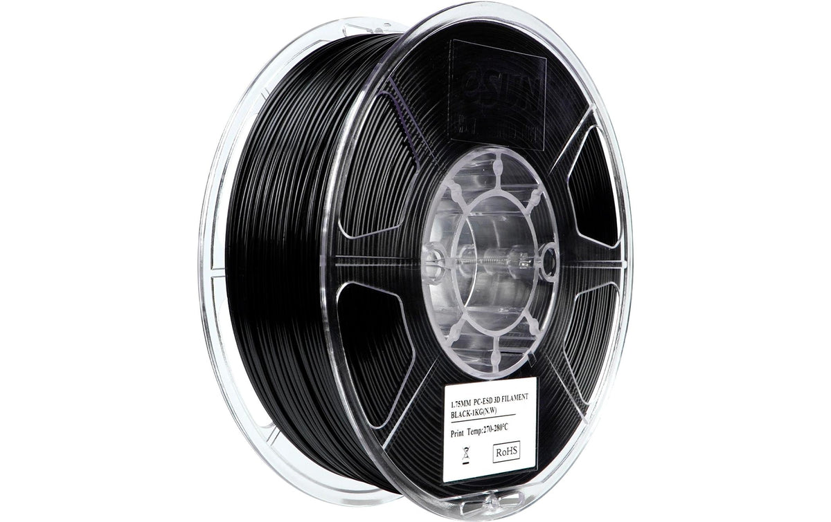 eSUN 3D-Drucker-Filament PC-ESD PC 1,75 mm Schwarz, 1 kg