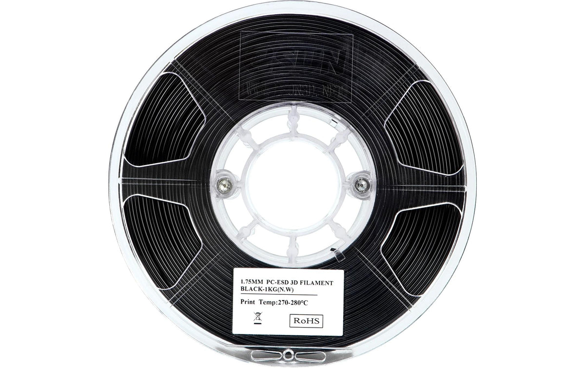 eSUN 3D-Drucker-Filament PC-ESD PC 1,75 mm Schwarz, 1 kg