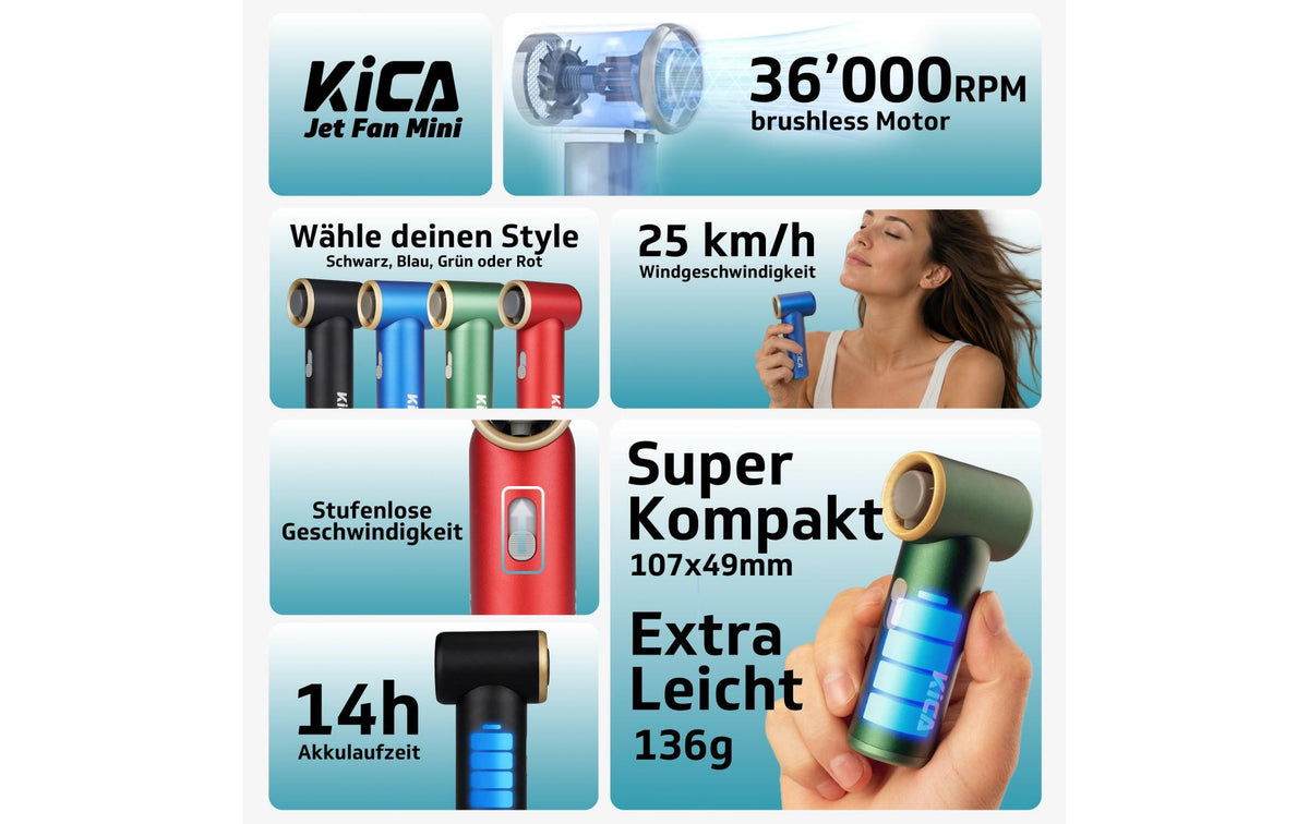 Kica Handventilator – Schwarz