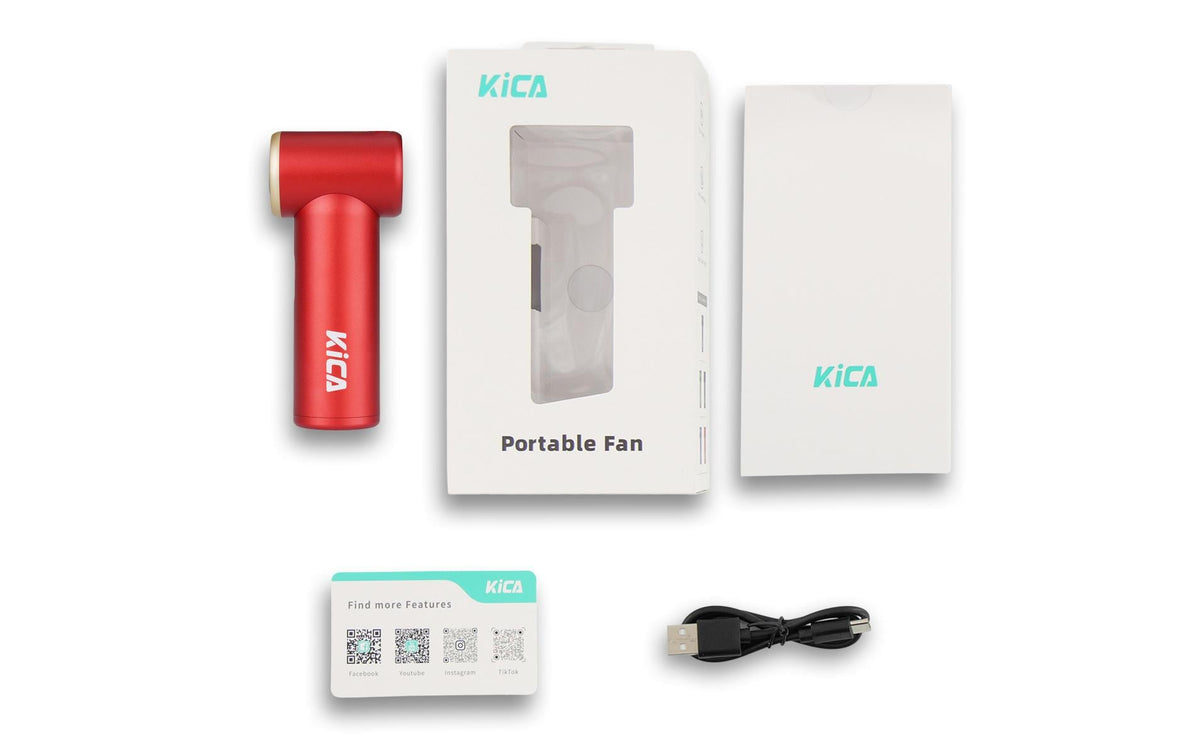 Kica Handventilator Jet Fan Mini – Akkubetrieb, USB-C, Rot