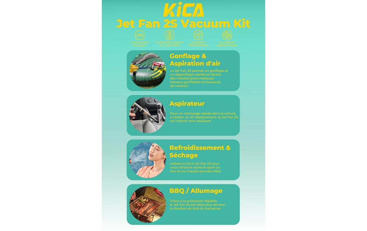 KICA Akkustaubsauger Jet Fan 2S Vacuum Kit – 210 min, grün