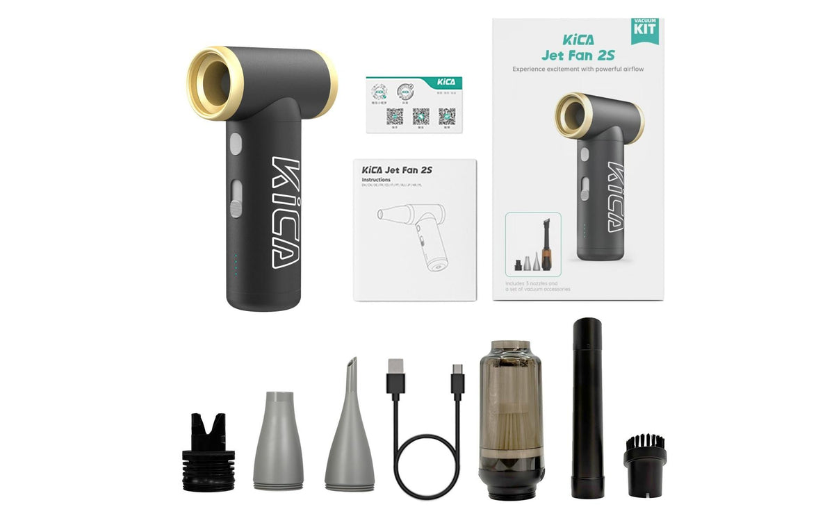 KICA Handventilator Jet Fan 2S – 1100 mAh, 3,5 h, Schwarz