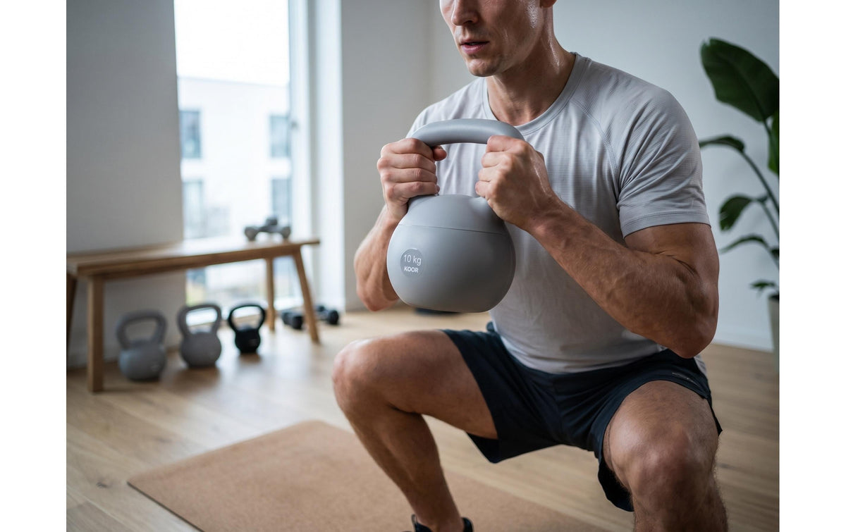 KOOR Paalla Soft Kettlebell – 10 kg – 21,5 × 31 × 21,5 cm – PVC, Sand