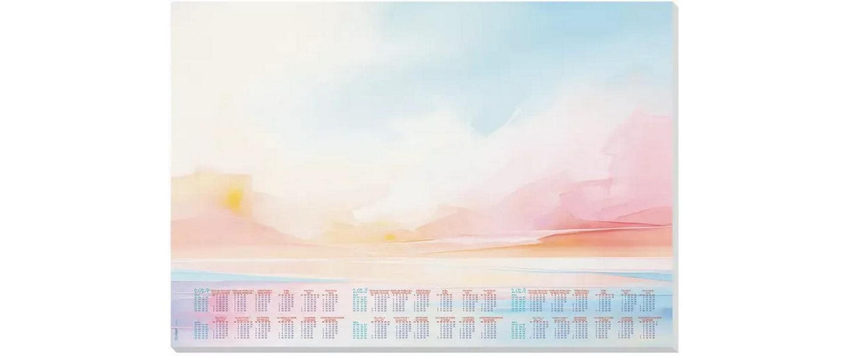 Sigel Schreibunterlage Kalender – 595 × 410 mm – 30 Blatt, 80 g/m², Magic Sunset, weiss/grau