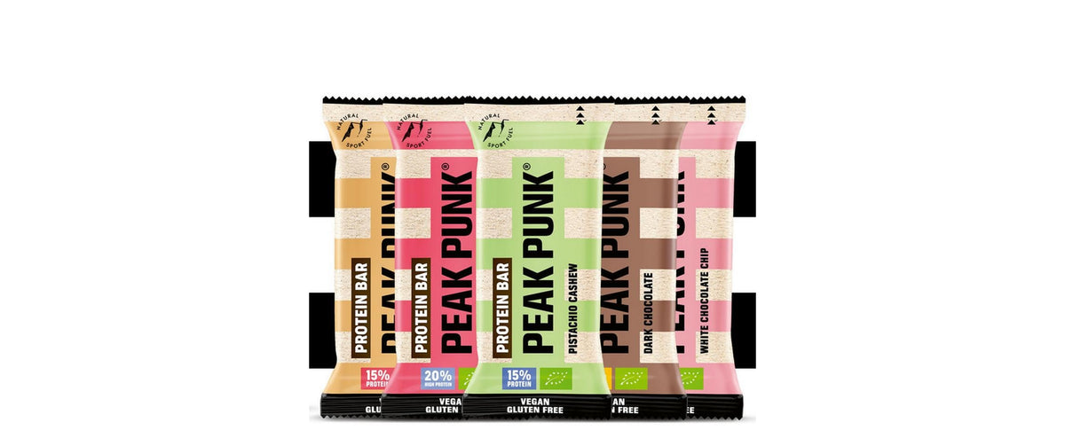 PEAK PUNK Protein Riegel Box – Mix, vegan, glutenfrei – 20 × 55 g