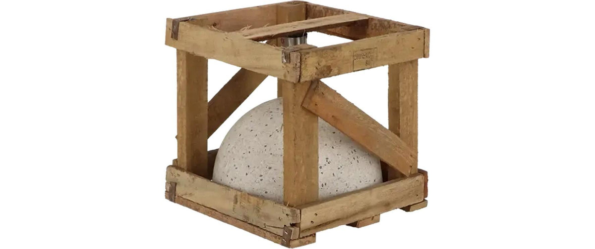 Esschert Design Schirmfuss Granito S – 25 × 25 × 24 cm, weiss, Edelstahl, Terrazzo