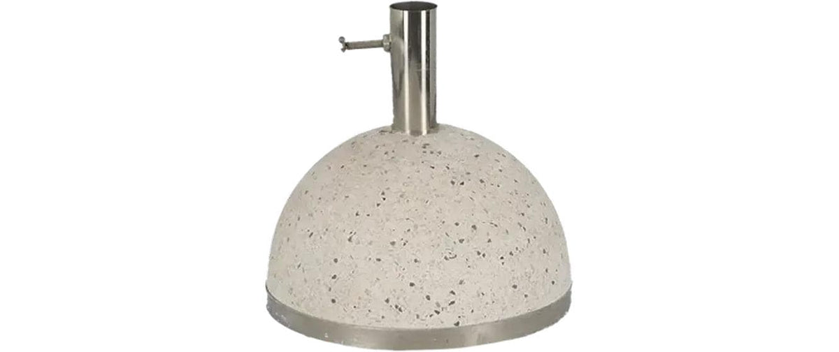 Esschert Design Schirmfuss Granito S – 25 × 25 × 24 cm, weiss, Edelstahl, Terrazzo