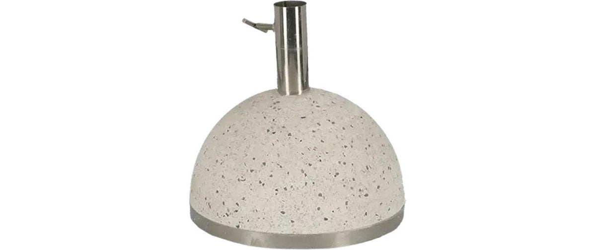 Esschert Design Schirmfuss Granito S – 25 × 25 × 24 cm, weiss, Edelstahl, Terrazzo