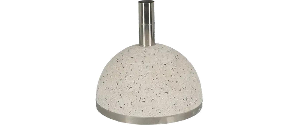 Esschert Design Schirmfuss Granito S – 25 × 25 × 24 cm, weiss, Edelstahl, Terrazzo