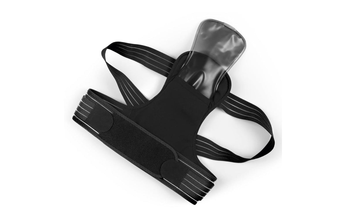 MAXXMEE Rückenkorrektor – mit Gelpad, Wärmetherapie – L-XL – Schwarz