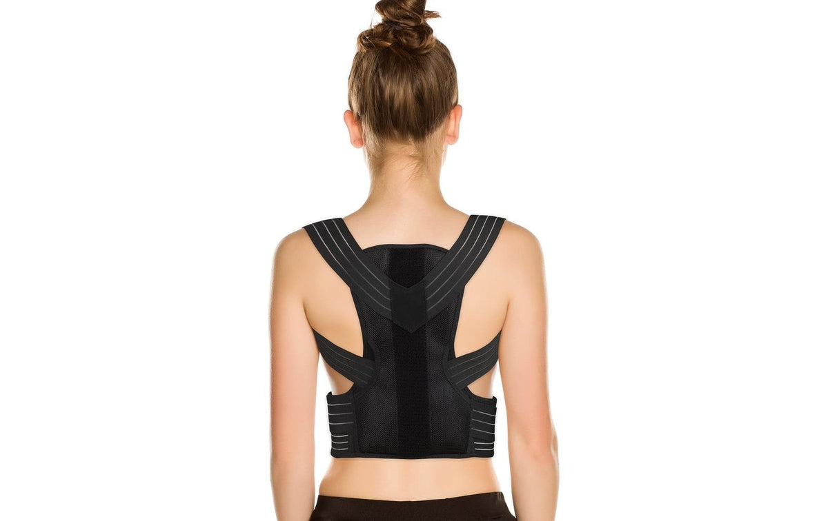 MAXXMEE Rückenkorrektor – mit Gelpad, Wärmetherapie – L-XL – Schwarz