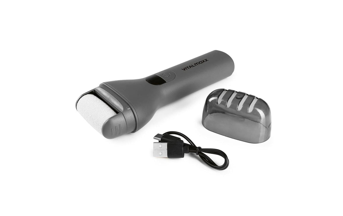 Vitalmaxx Hornhautentferner – für Füsse – USB, 5 V – 6,5 × 16,5 × 3 cm – Grau – Polycarbonat (PC)