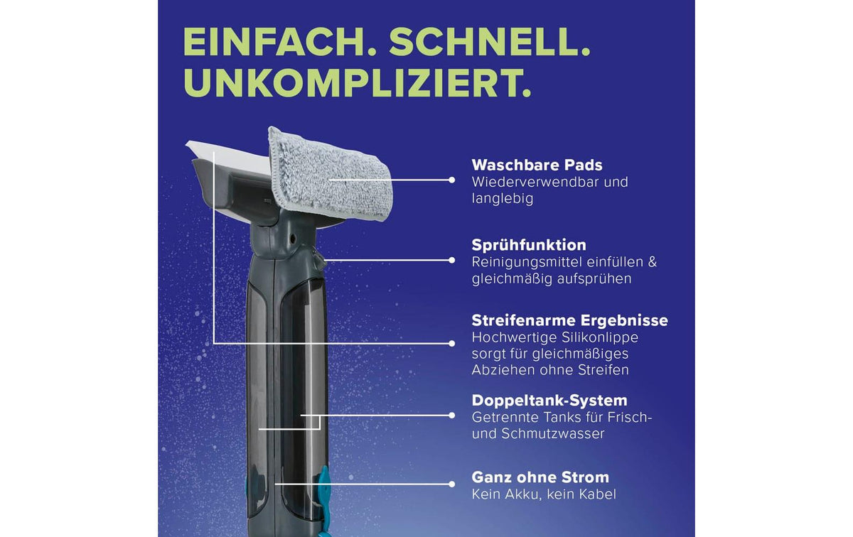 Lichterblitz Wasserabstreifer – Set – Blau/Grau