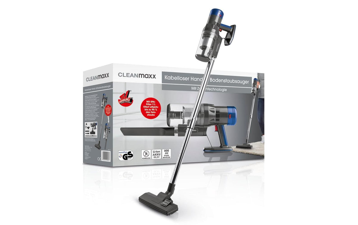 Cleanmaxx Akkustaubsauger – 35 min, 120 W, Behälter 0,80 l