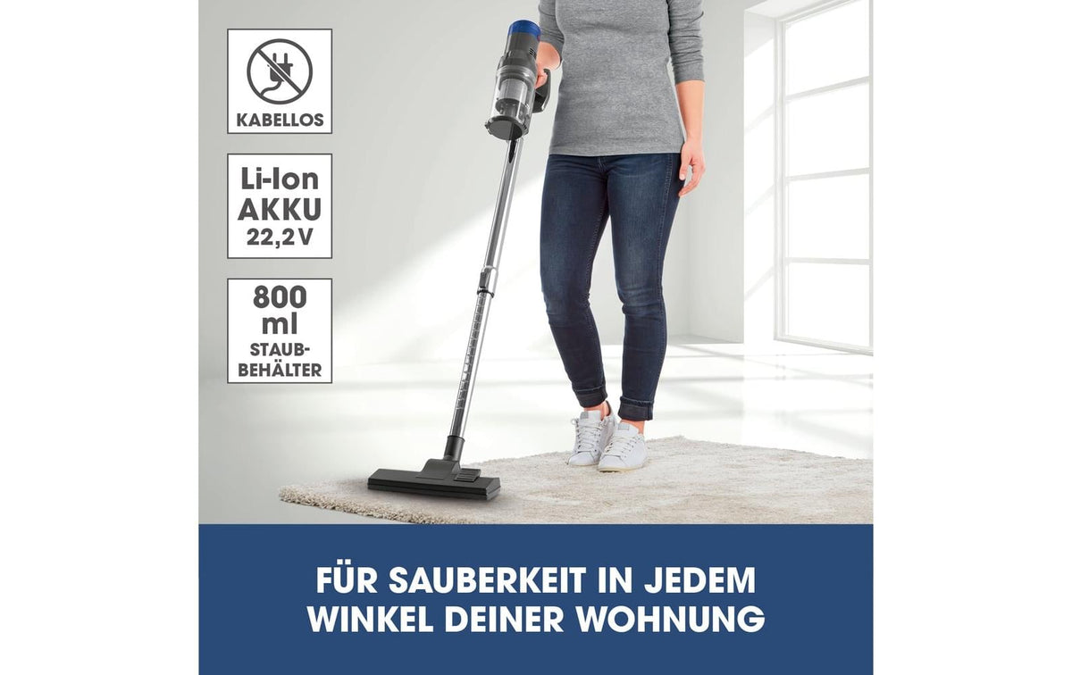 Cleanmaxx Akkustaubsauger – 35 min, 120 W, Behälter 0,80 l