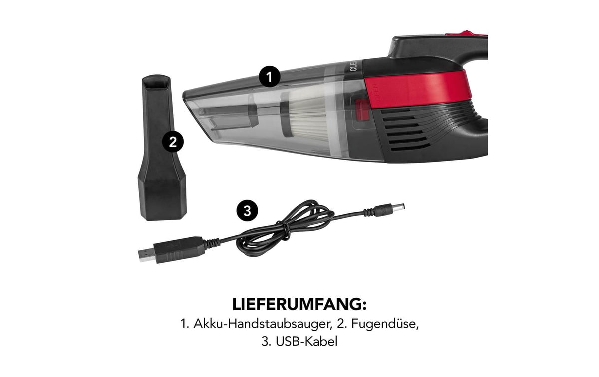 Cleanmaxx Akku-Handstaubsauger – 0,60 l, 7,4 V, 18 min