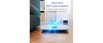 MEDION Saugroboter MD 1100051 – 90 min – für Amazon Alexa/Google Assistant, weiss