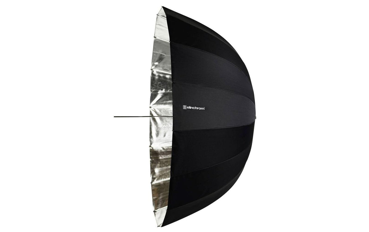 Elinchrom Umbrella Deep Schirm – 125 cm – für Elinchrom-Blitzköpfe mit zentraler Schirmhalterung – Silber