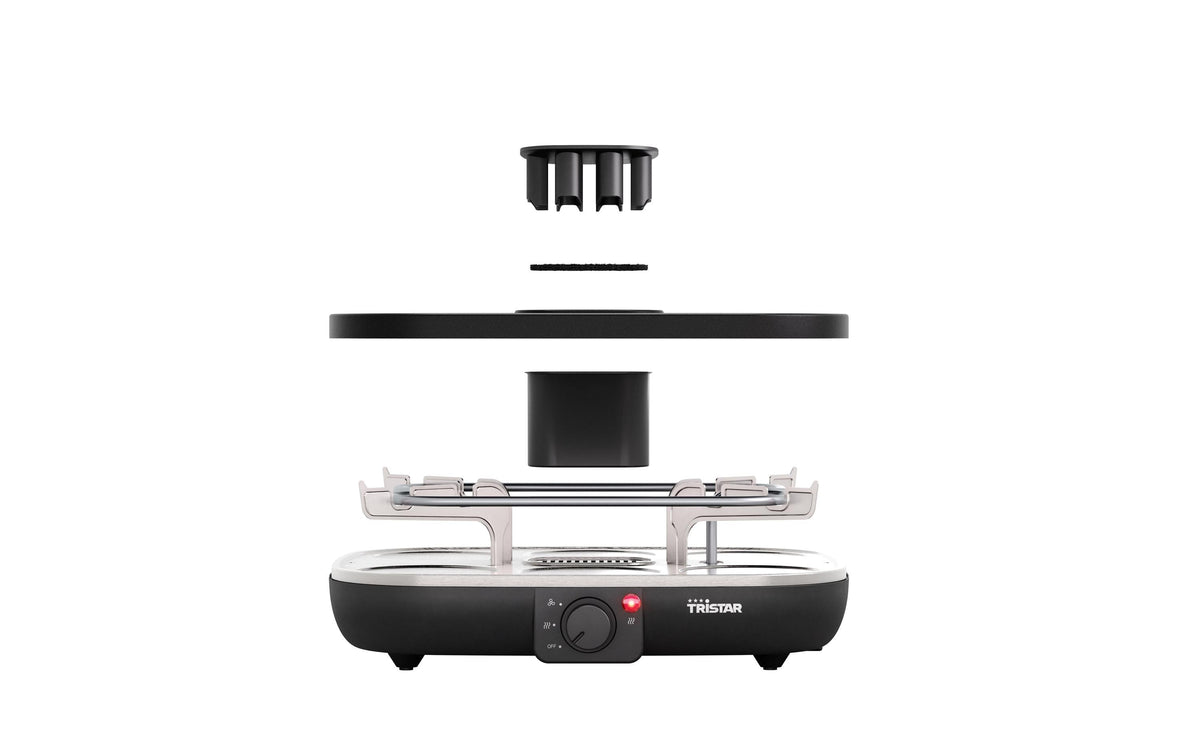 Tristar Raclette RA-2760 – 6 Personen, Keramik-Grillfläche 35 × 27,5 cm, 1100 W – schwarz
