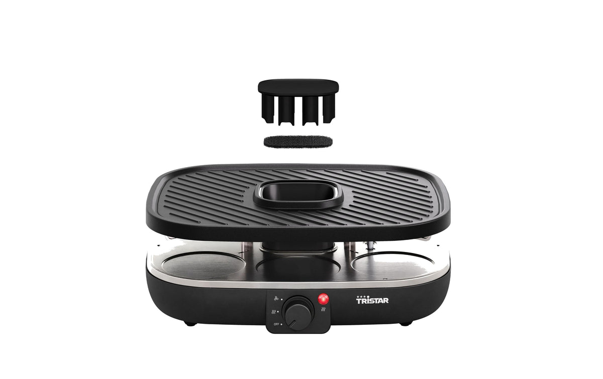 Tristar Raclette RA-2760 – 6 Personen, Keramik-Grillfläche 35 × 27,5 cm, 1100 W – schwarz