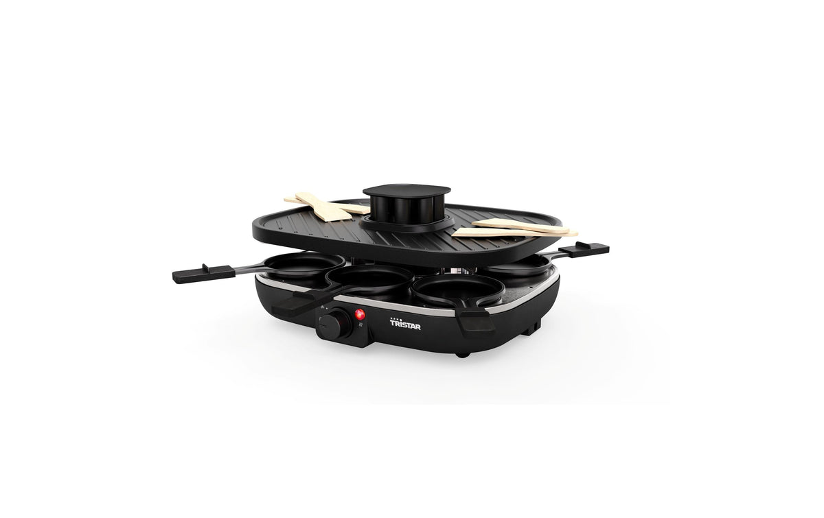 Tristar Raclette RA-2760 – 6 Personen, Keramik-Grillfläche 35 × 27,5 cm, 1100 W – schwarz