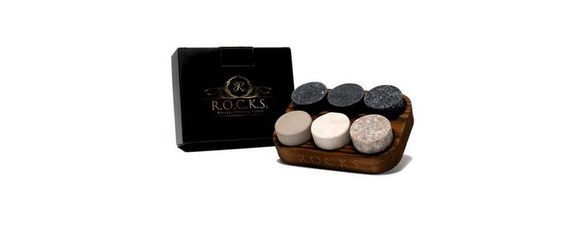 R.o.c.k.s. Whiskysteine – Ø 3,5 × 4 cm, Granit, Mehrfarbig, 6 Stk.
