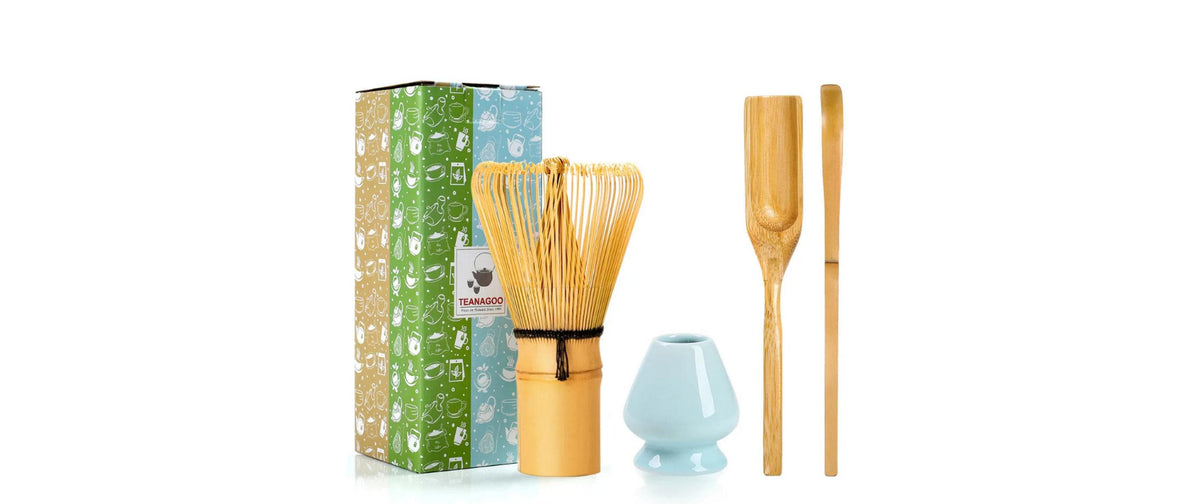 Teanagoo Matcha-Set 4-teilig, Ø 10 × 9 cm, Porzellan, Hellblau