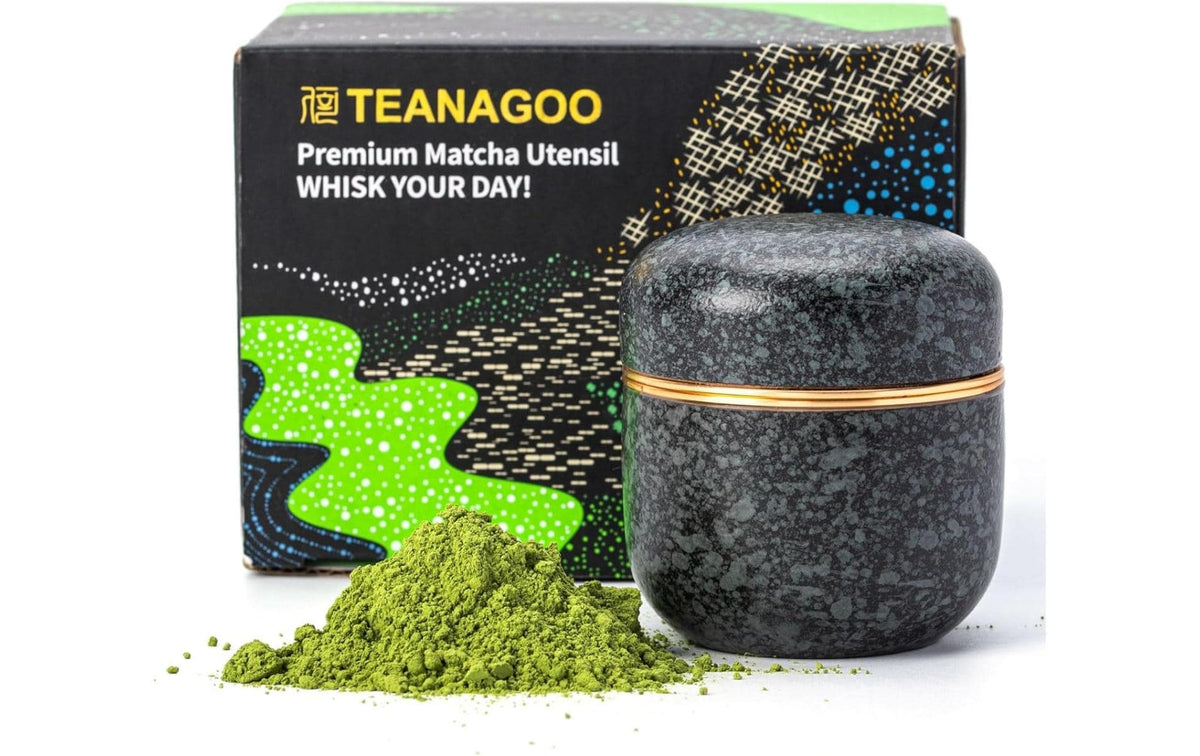 Teanagoo Vorratsdose 80 ml, Ø 12 × 9 cm, Keramik/Aluminiumlegierung, Schwarz