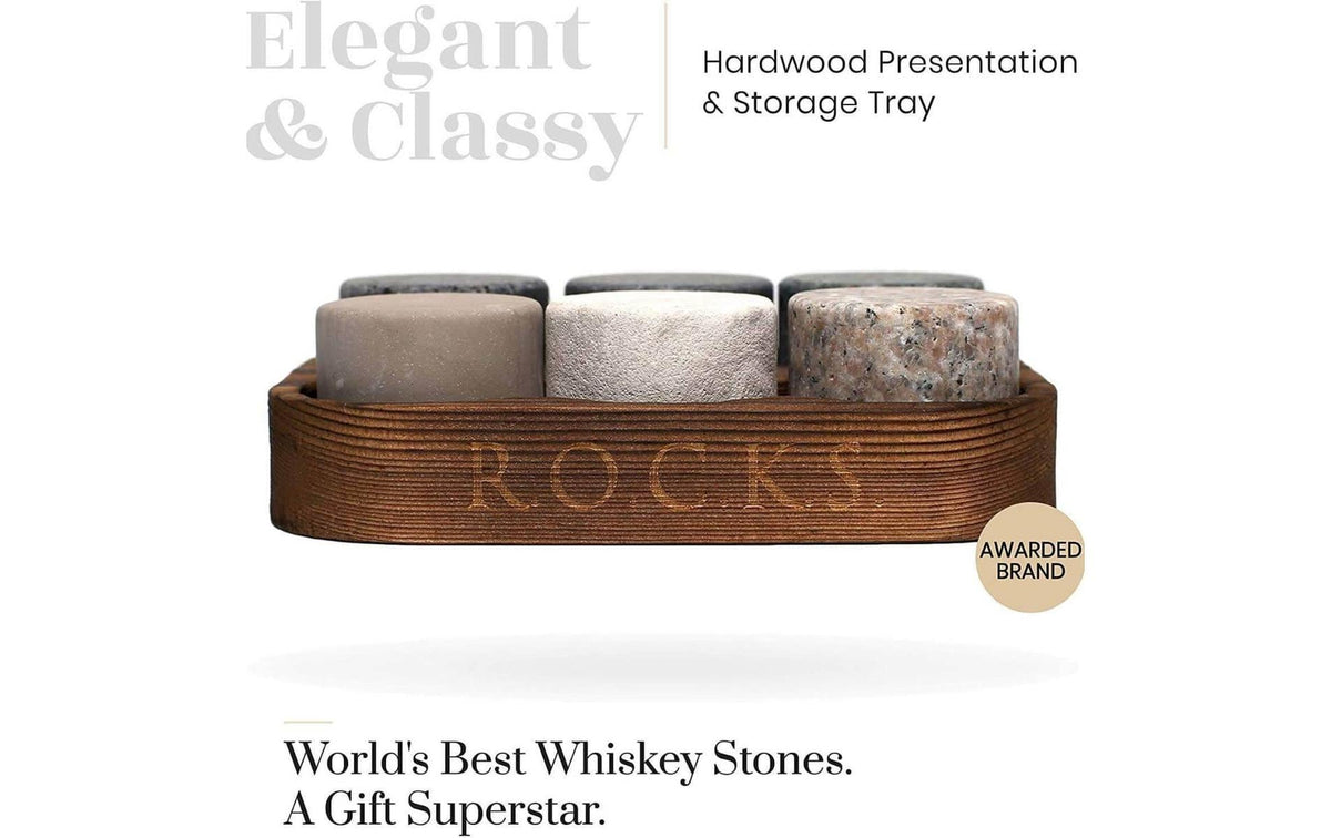 R.o.c.k.s. Whiskysteine – Ø 3,5 × 4 cm, Granit, Mehrfarbig, 6 Stk.