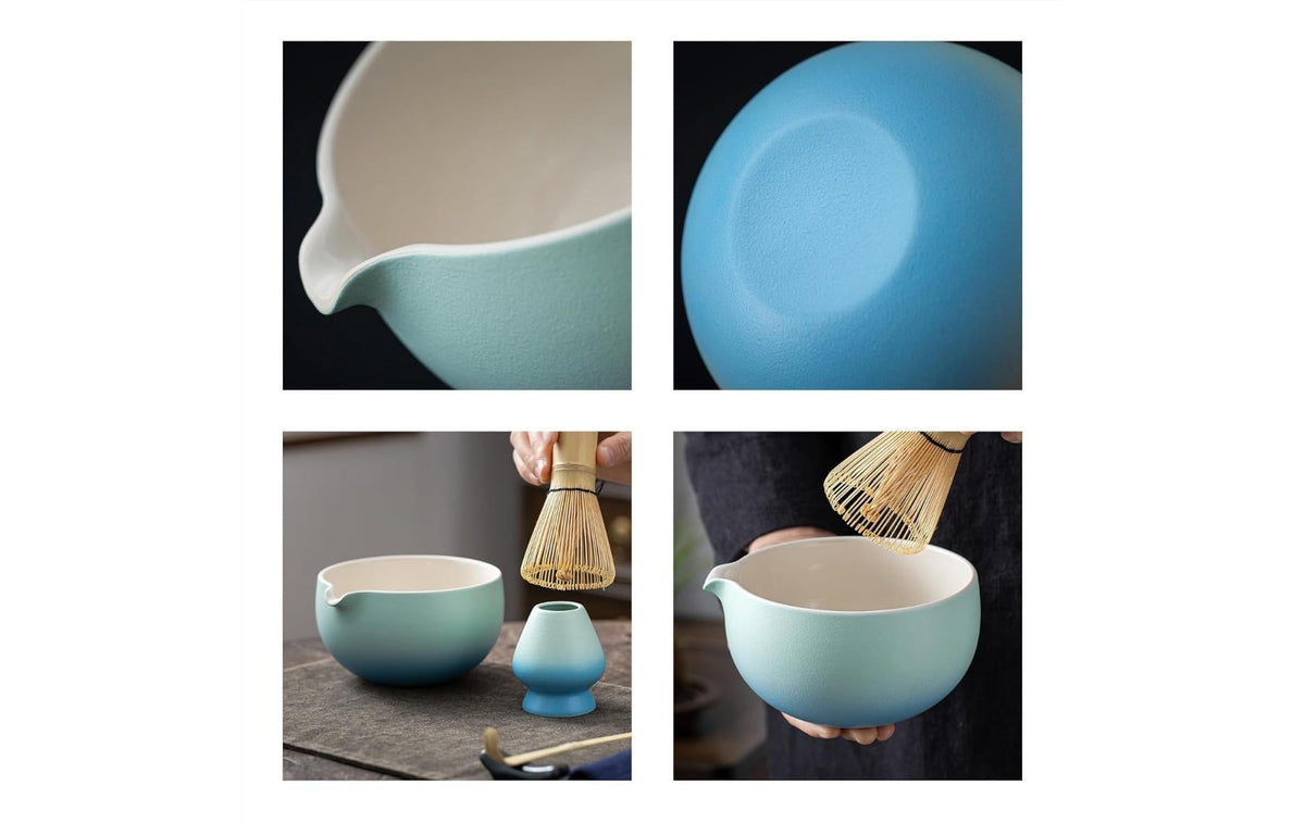 Teanagoo Teekanne, 0,5 l, Keramik, Edelstahl-Teesieb, Hellblau/Weiss