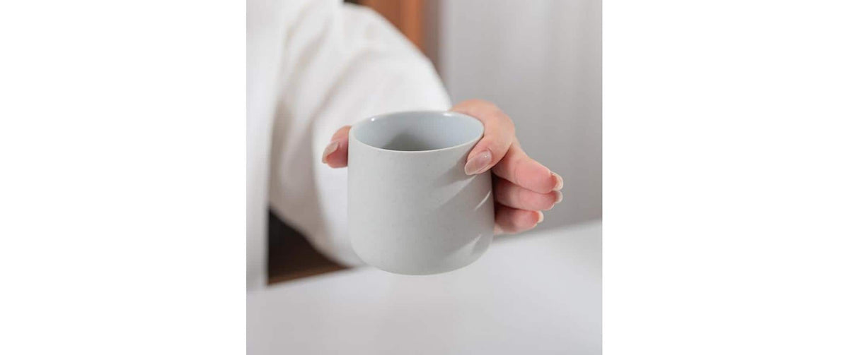 Teanagoo Teetassen – 4er Set, 205 ml, H 10,0 cm, Porzellan, Hellgrau, spülmaschinenfest, mikrowellengeeignet