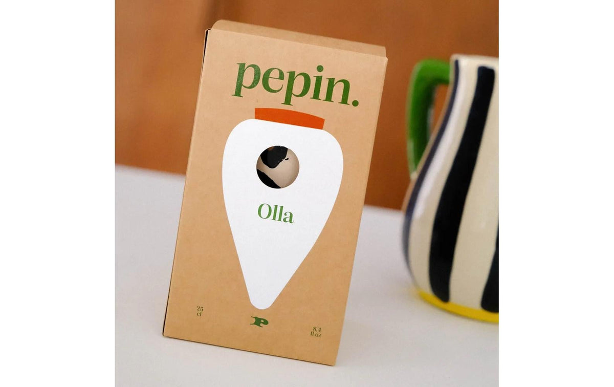 Pepin Wasserspender Olla rund Ø 9,5 × 17 cm, Terracotta, Macchiato, für Topfpflanzen