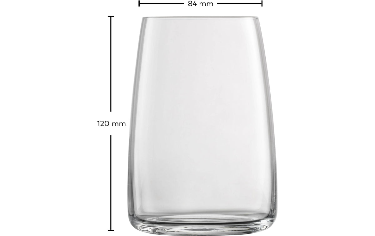 SCHOTT ZWIESEL Wasserglas Vivid Senses – 500 ml, Ø 8,4 cm, Kristallglas, Transparent, spülmaschinenfest