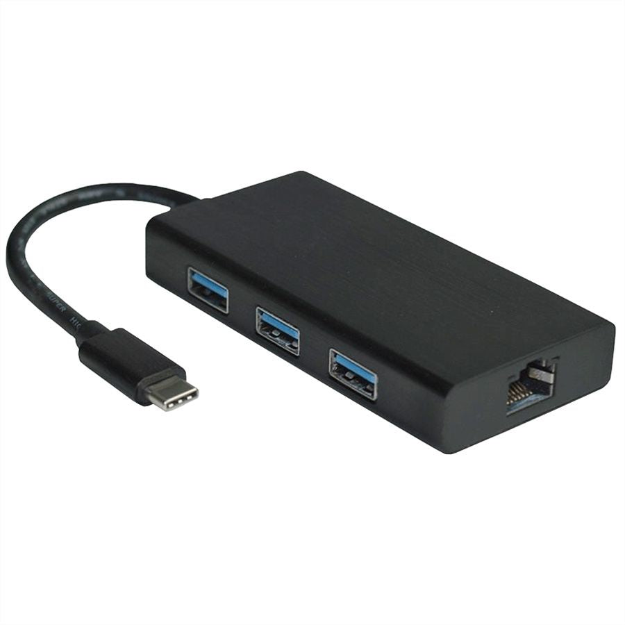 VALUE Multiport-Adapter – USB-C, 3× USB-A, GbE
