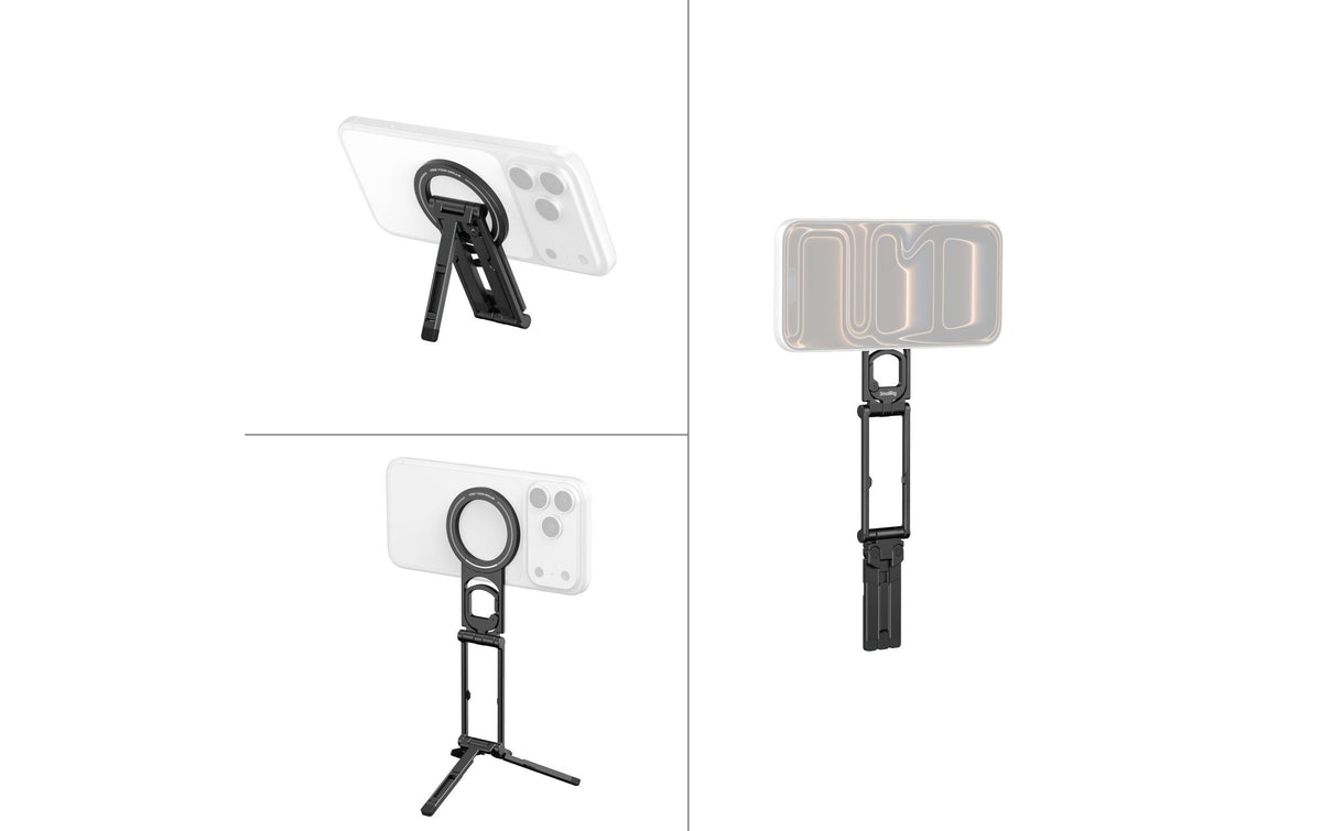 SmallRig FS-C1 – Foto-/Video-Griff – faltbar, mit Karabinerclip, 1/4" Stativgewinde – Schwarz