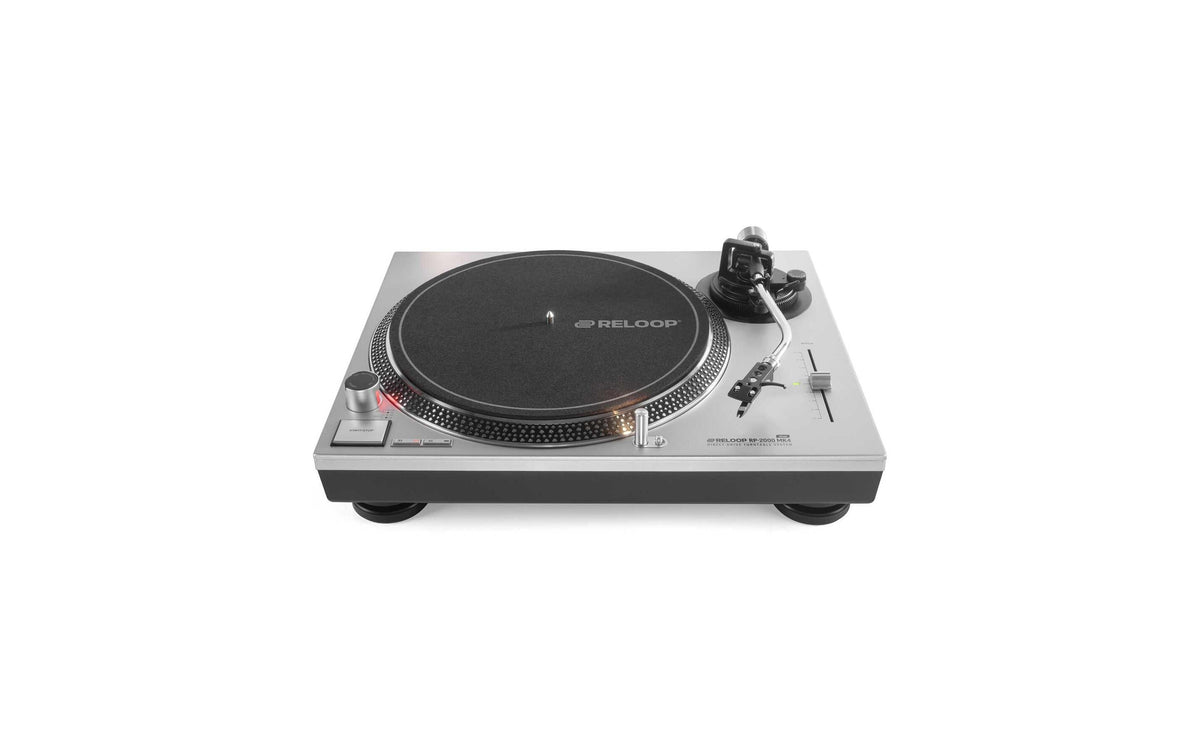 Reloop RP-2000 USB MK4 – Plattenspieler (Direktantrieb), S-Form-Tonarm, 33⅓/45 U/min – Silber
