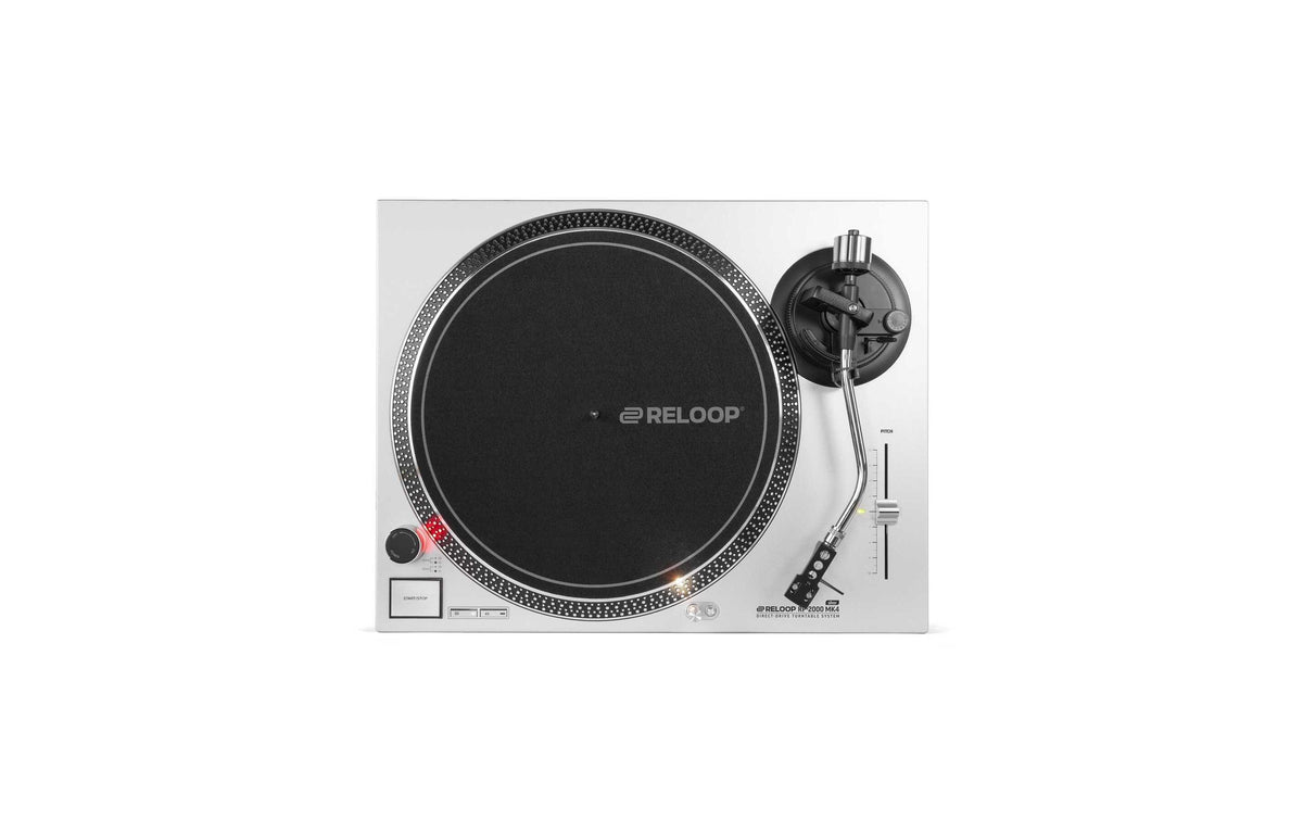 Reloop RP-2000 USB MK4 – Plattenspieler (Direktantrieb), S-Form-Tonarm, 33⅓/45 U/min – Silber
